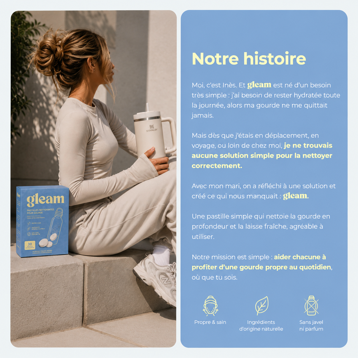 Pastilles Gleam - Une gourde propre en 15 minutes